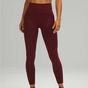 Lululemon Wunder Train High Rise 25 inch Red Merlot